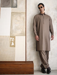 BEIGE TEXTURED KAMEEZ SHALWAR