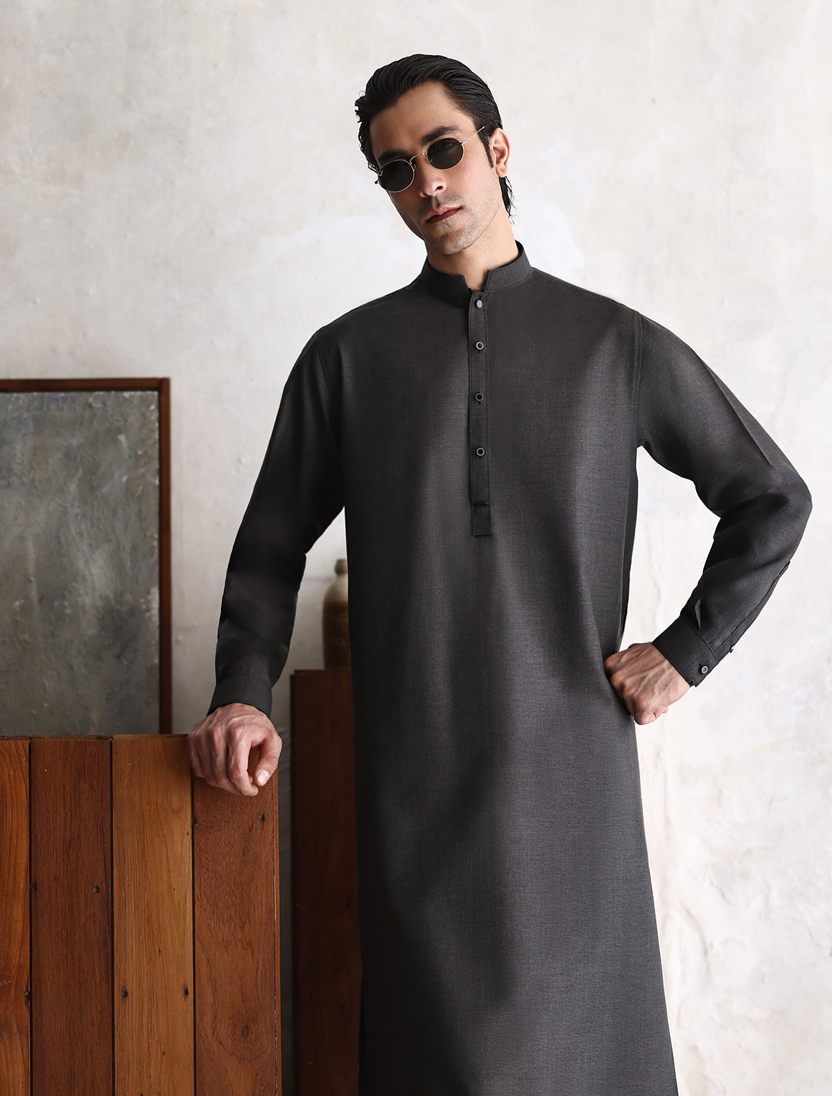 CHARCOAL – PREMIUM TEXTURED KAMEEZ SHALWAR