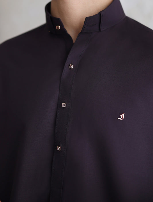 DEEP PURPLE - TEXTURED KAMEEZ SHALWAR
