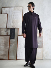 DEEP PURPLE - TEXTURED KAMEEZ SHALWAR