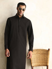 CLASSIC BLACK COTTON KAMEEZ SHALWAR