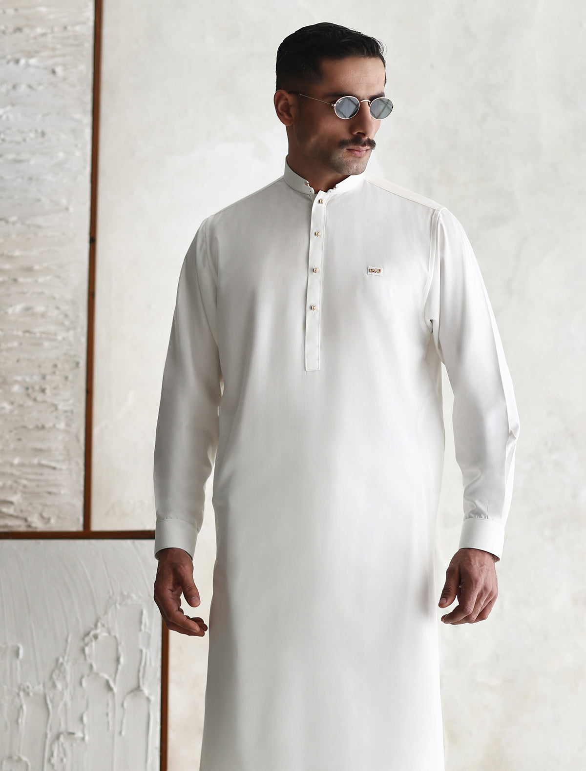 OFF-WHITE OXFORD KAMEEZ SHALWAR