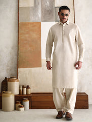 IVORY COTTON KAMEEZ SHALWAR