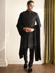 BLACK VELVET EMBROIDERED SHAWL