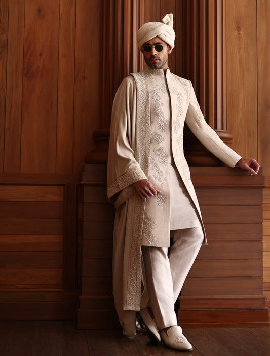 IVORY EMBROIDERED SHAWL