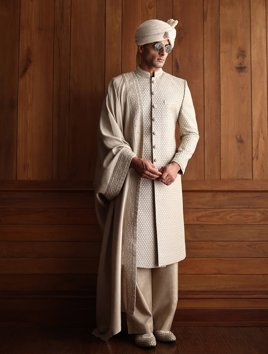 IVORY EMBROIDERED SHAWL