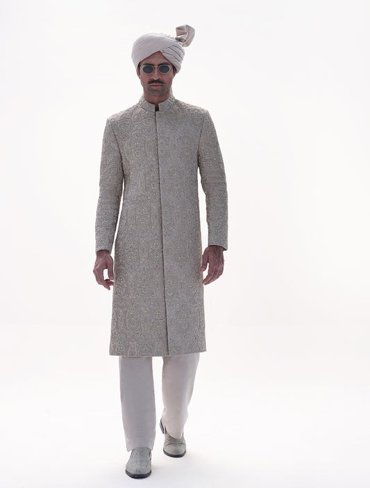 IVORY INTRICATE EMBROIDERED SHERWANI