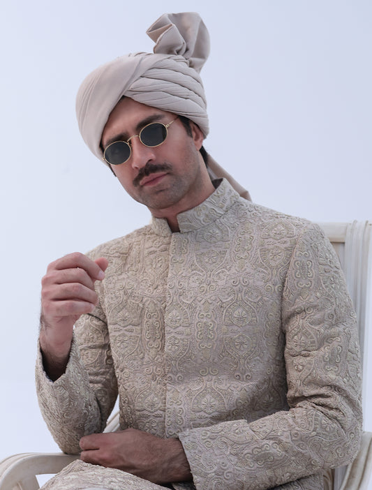 IVORY INTRICATE EMBROIDERED SHERWANI