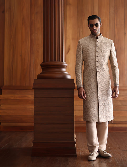 IVORY HEAVY EMBROIDERED SHERWANI