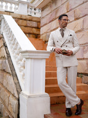 BEIGE DOUBLE BREASTED SUIT