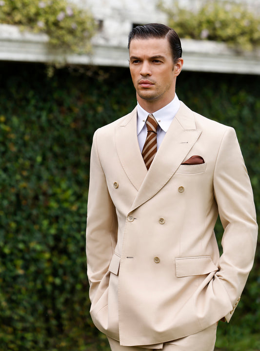 CREAM DOUBLE BREASTED SUIT