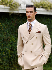 CREAM DOUBLE BREASTED SUIT