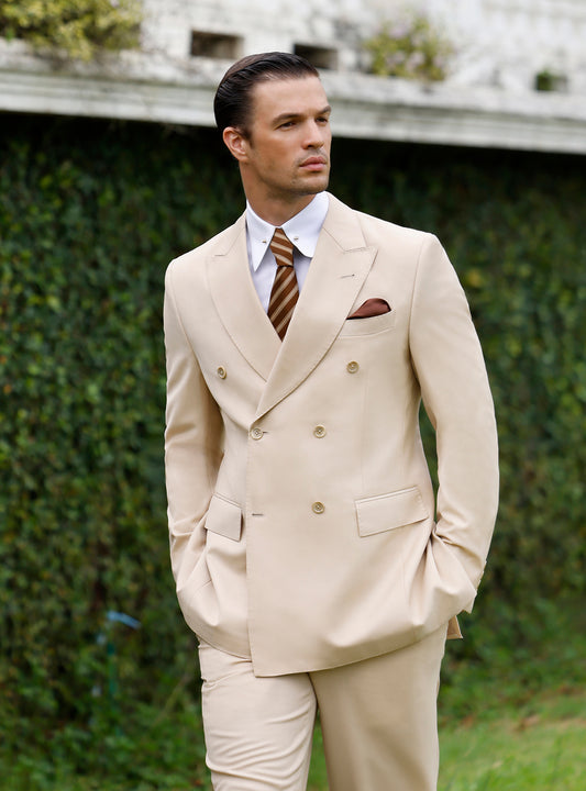 CREAM DOUBLE BREASTED SUIT
