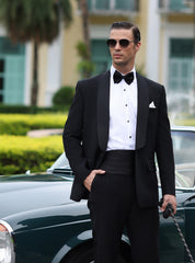 BLACK SHAWL LAPEL TUXEDO SUIT