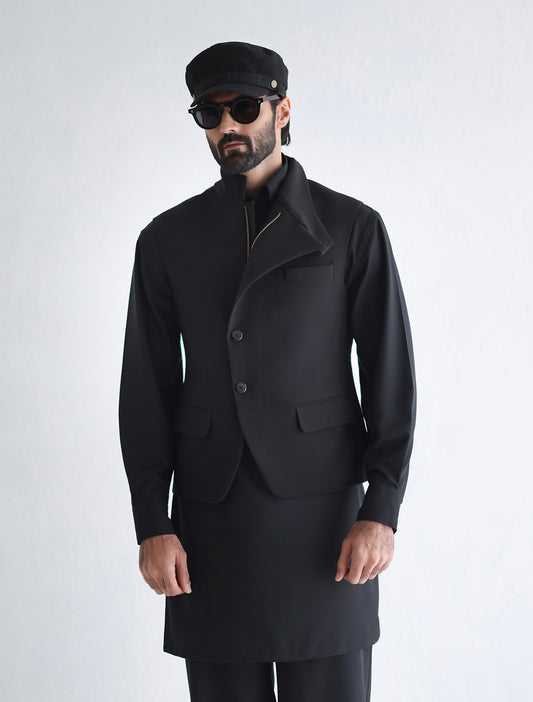 BLACK DESIGNER WAISTCOAT