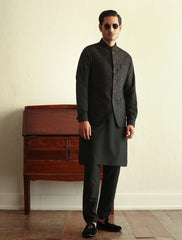Black jacquard waistcoat