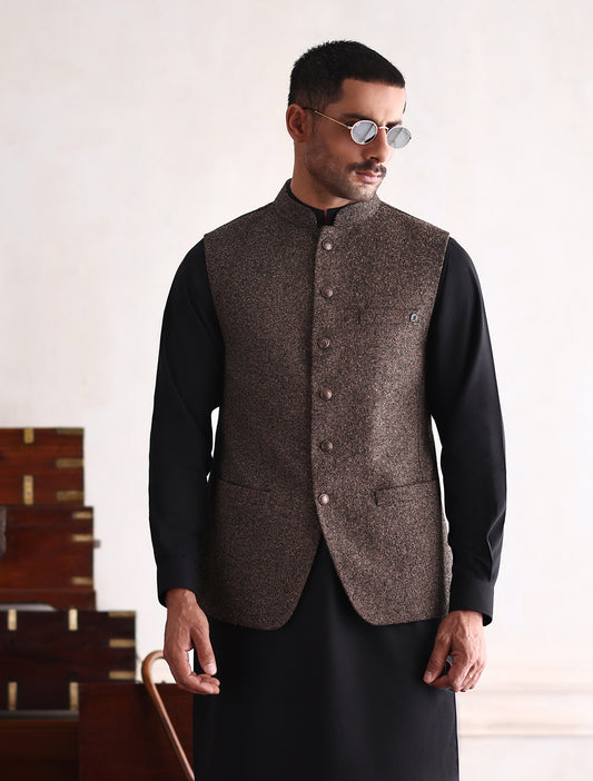 BROWN MULTI DOT WAISTCOAT