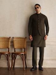 OLIVE TWEED WAISTCOAT