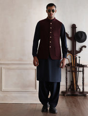 MAROON TWEED WAISTCOAT