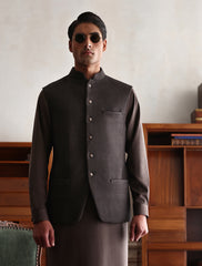 TAUPE TWEED WAISTCOAT