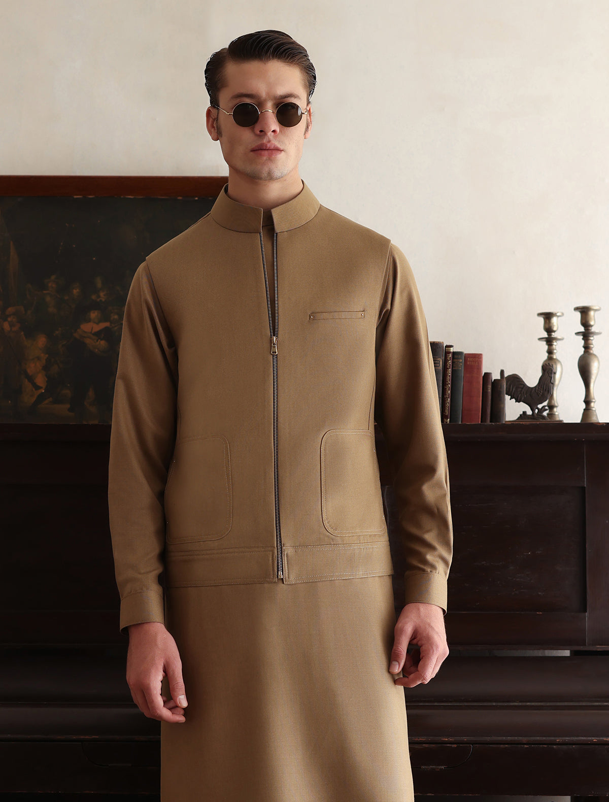 BEIGE DESIGNER WAISTCOAT