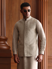 IVORY INTRICATE EMBROIDERED WAISTCOAT