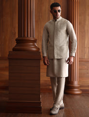 IVORY INTRICATE EMBROIDERED WAISTCOAT