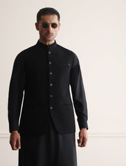 BLACK MONOGRAM WAISTCOAT