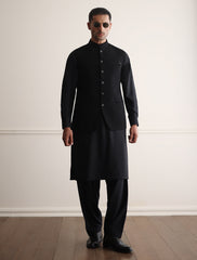 BLACK MONOGRAM WAISTCOAT