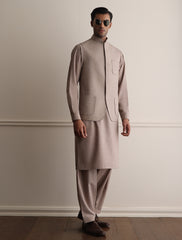 BEIGE TEXTURED WAISTCOAT