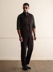 PURPLE EMBROIDERED WAISTCOAT