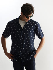 NAVY FLORAL PRINT SHIRT