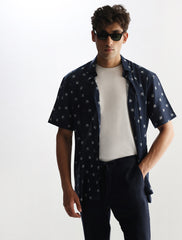 NAVY FLORAL PRINT SHIRT