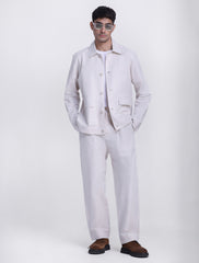 OFF-WHITE LINEN OVERSHIRT