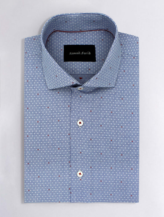 BLUE TEXTURED SHIRT