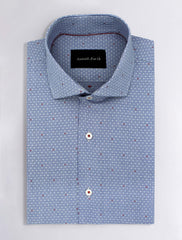 BLUE TEXTURED SHIRT