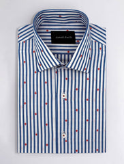 WHITE-BLUE STRIPED SHIRT