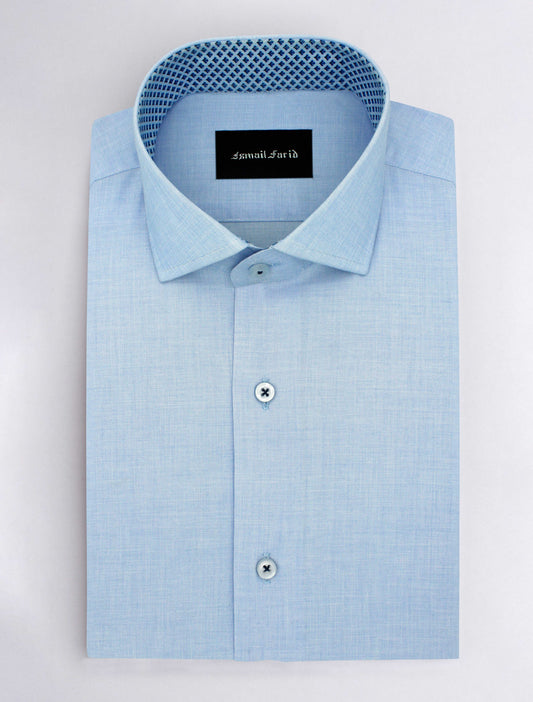 SKY BLUE TEXTURED SHIRT