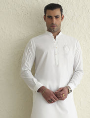 OFF WHITE APPLIQUE EMBELLISHED KAMEEZ SHALWAR-S