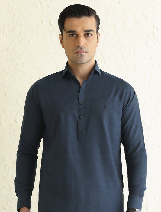TEAL BLUE – BLACK TONE KAMEEZ SHALWAR-S