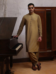 BEIGE TEXTURED KAMEEZ SHALWAR