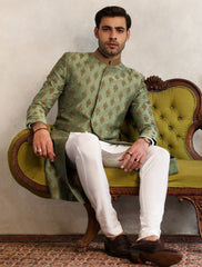 GREEN HEAVY EMBROIDERED SHERWANI