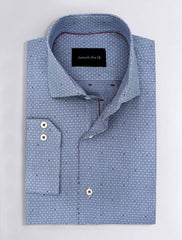 BLUE TEXTURED SHIRT