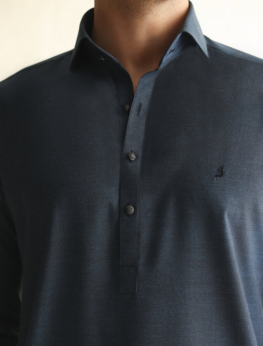 TEAL BLUE – BLACK TONE KAMEEZ SHALWAR-S