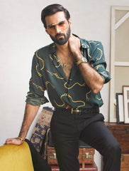 CLASSIC GREEN CHAIN PRINT SHIRT
