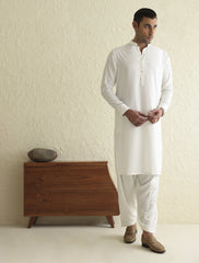 OFF-WHITE SELF-TEXTURED KAMEEZ SHALWAR