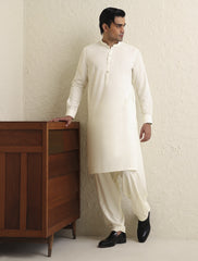 CREAM SELF-TEXTURED KAMEEZ SHALWAR-S