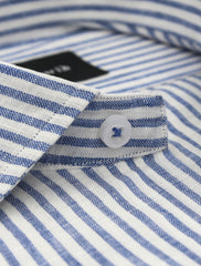 BLUE-WHITE STRIPE LINEN SHIRT