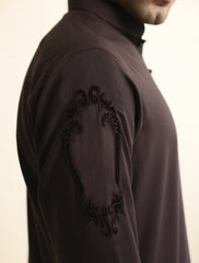 BROWN APPLIQUE EMBELLISHED KAMEEZ SHALWAR-S