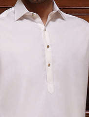 PEARL WHITE TWILL KAMEEZ SHALWAR